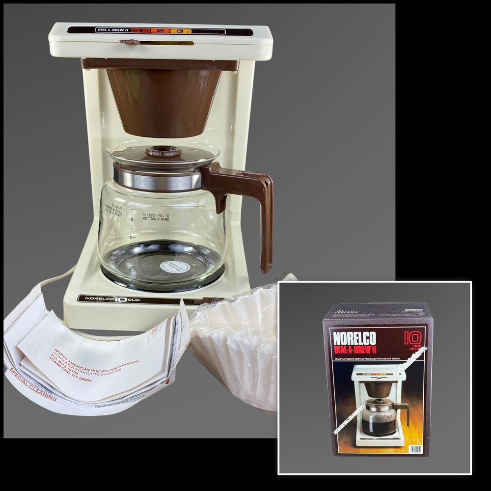 Norelco Dial-A-Brew II Coffee Maker NOS Open Box 10 Cup 1970s-1980s HB5185